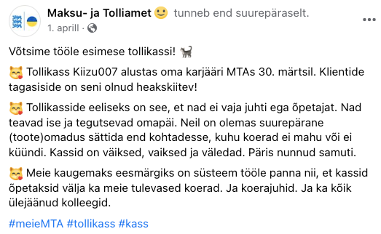 MTA Facebooki postitus 01.04.2022